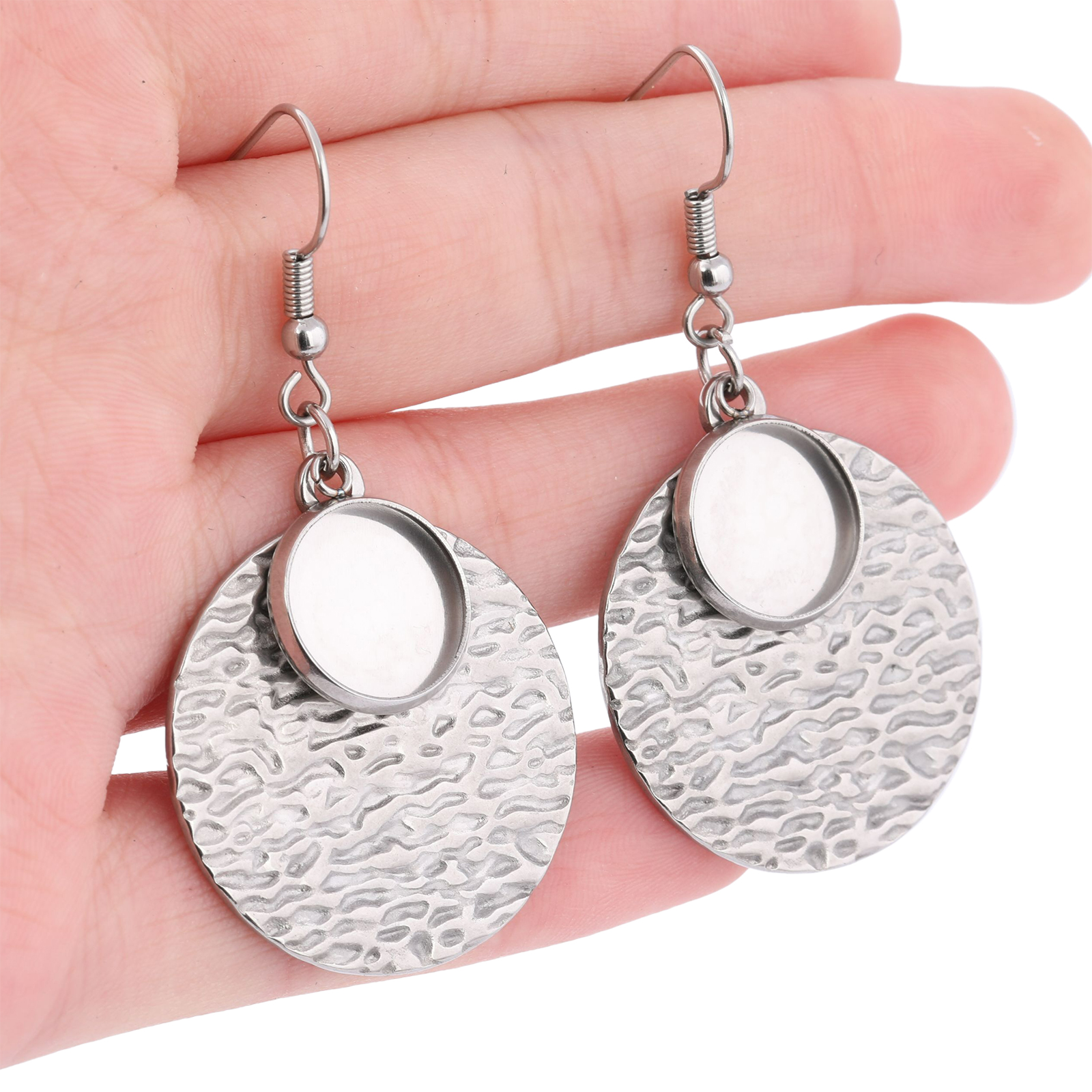 Jewelry Making Tray - 6pcs Stainless Steel Stamped Plate Earring
