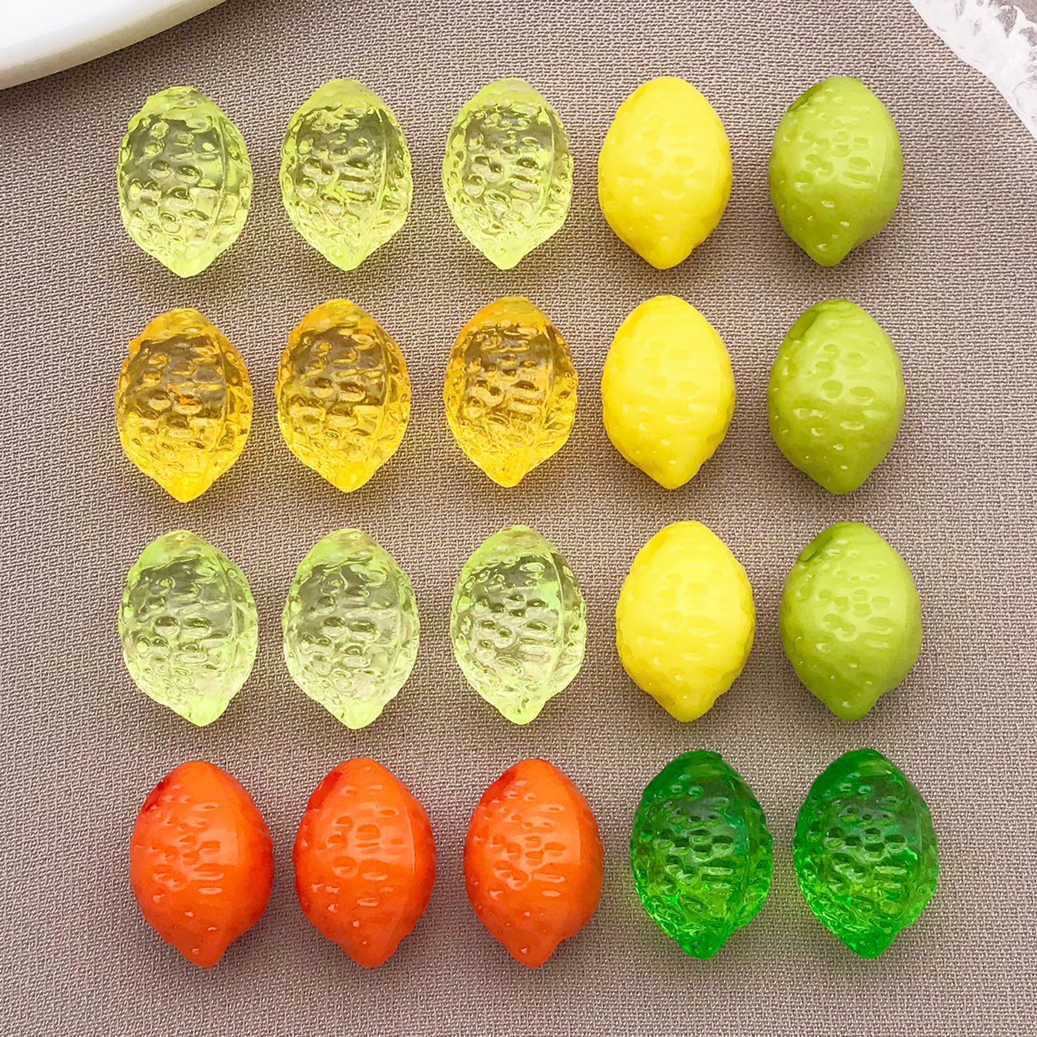 Jewelry Making Diy Kit - 10/20pcs/set 13.5x9.5x9mm transparent acrylic lemon spacer