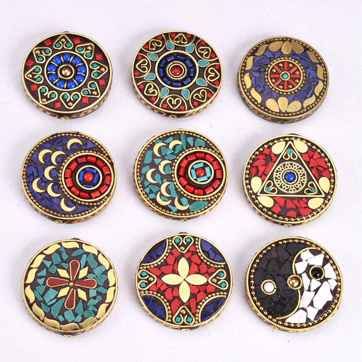 Jewelry Making In Clay - Nepalese Buddhist Handmade Flat Round 44mm