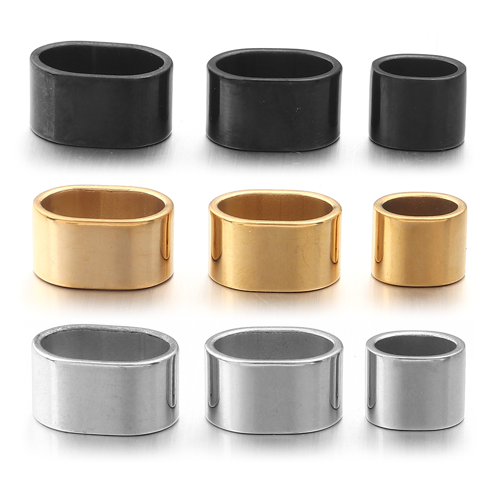 Jewelry Making Accessories - 6pcs Flat Stainless Steel Tube Slider