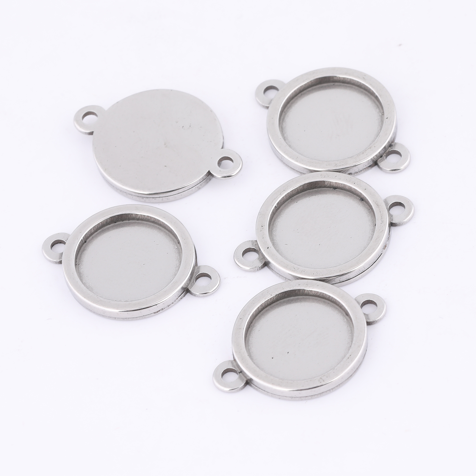 Jewelry Making Tray - 10pcs Stainless Steel 12mm Cabochon Connector