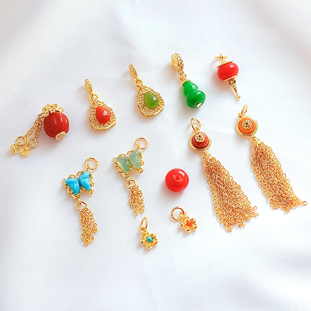 Jewelry Making Raw Materials - Brass Coated Gold Inlaid Raw Stone