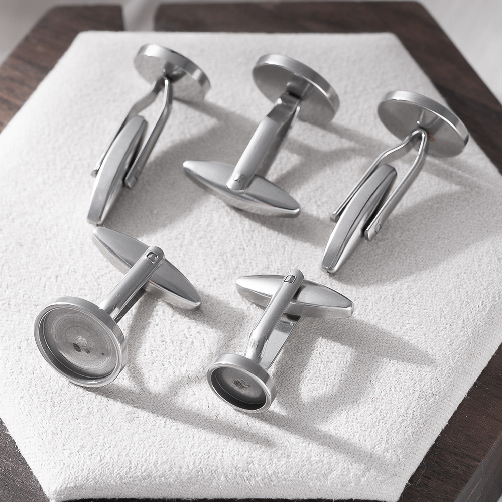 Jewelry Making Tray - 5Pcs Stainless Steel Cufflinks Cuff Button