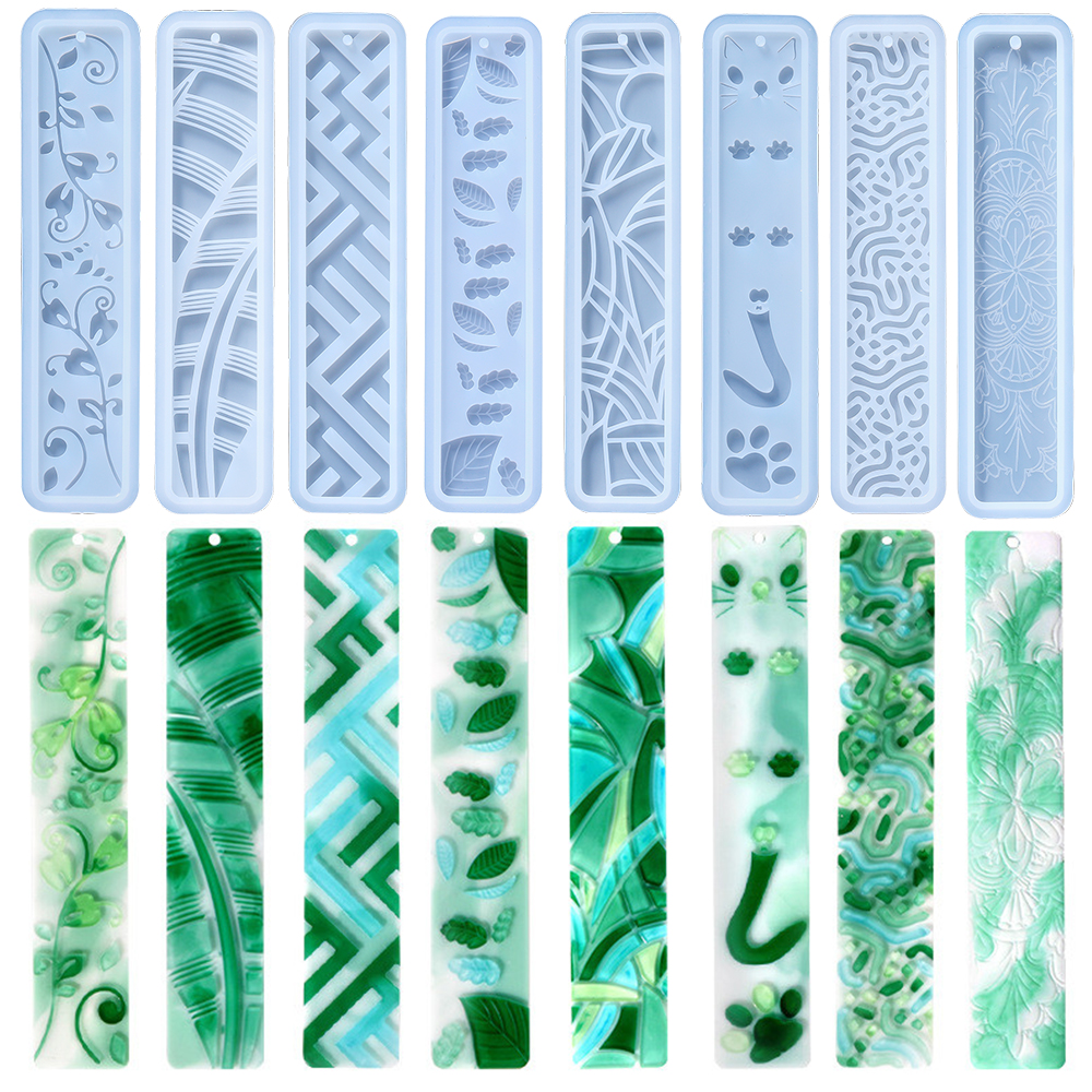 Jewelry Making Techniques - Leaves Bookmark Silicone Mold Rectangle Bookmark