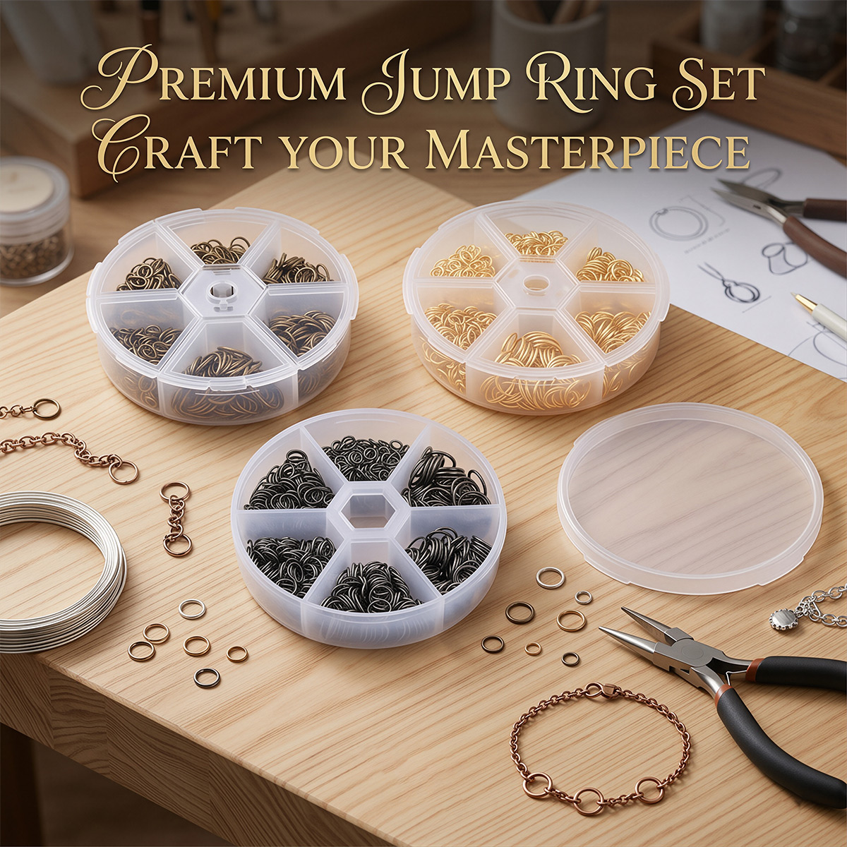 Jewelry Making Diy Kit - Iron Alloy Jump Rings 4-10mm 880pcs
