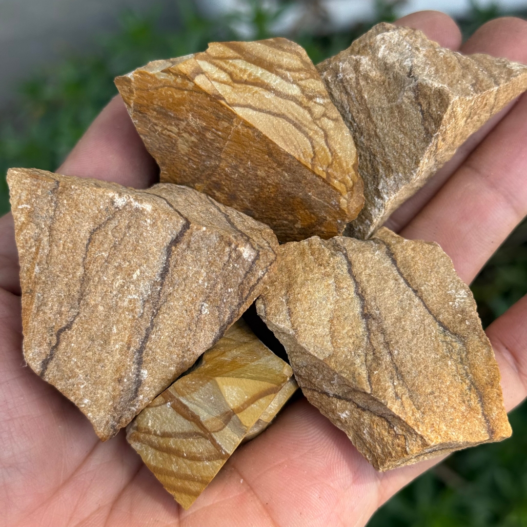 Jewelry Making Raw Materials - Natural Wood Grain Jasper Rough Stone