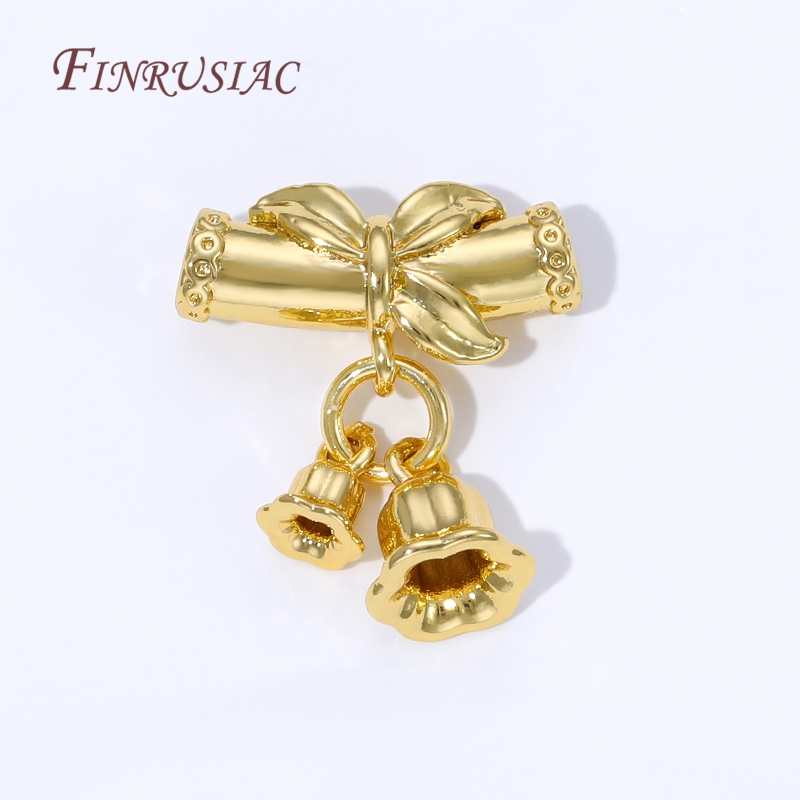 Crimp Bead Tube - 2/4/8Pcs 18K Gold Plated Bail For