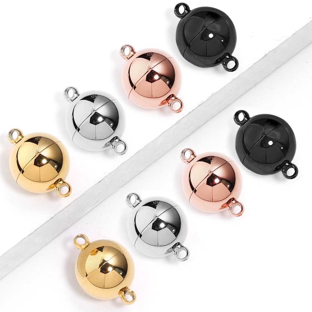 Jewelry Making Wire - 2pcs/lot Round Stainless Steel Magnetic Clasps