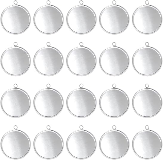 20 Pieces Stainless Steel Roun - Jewelry Making Tray avaliação e preço