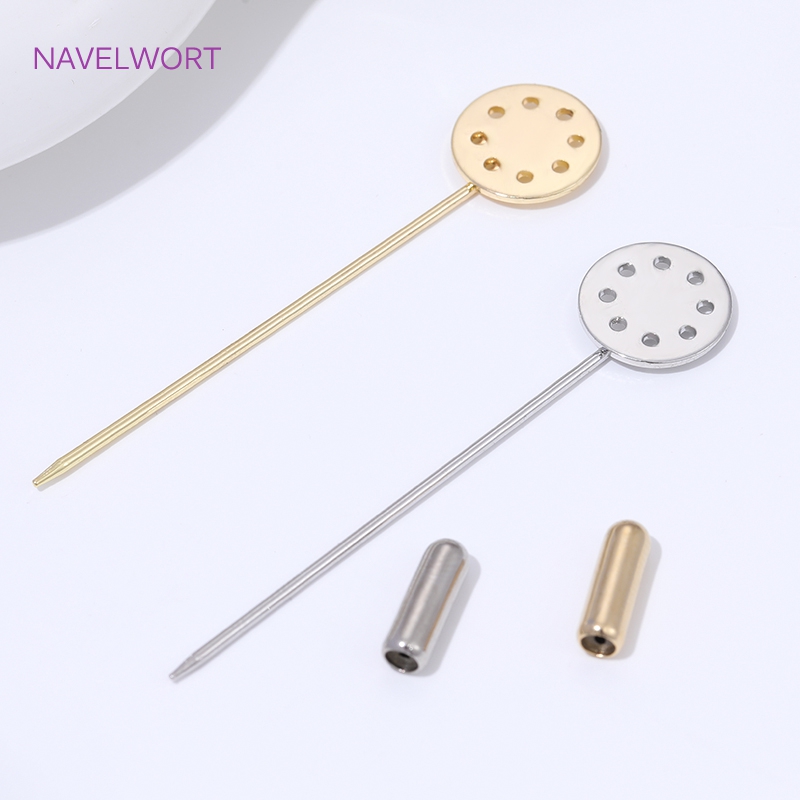 14K Gold Plated Long Brooch Sa - Jewelry Making Tray avaliação e preço