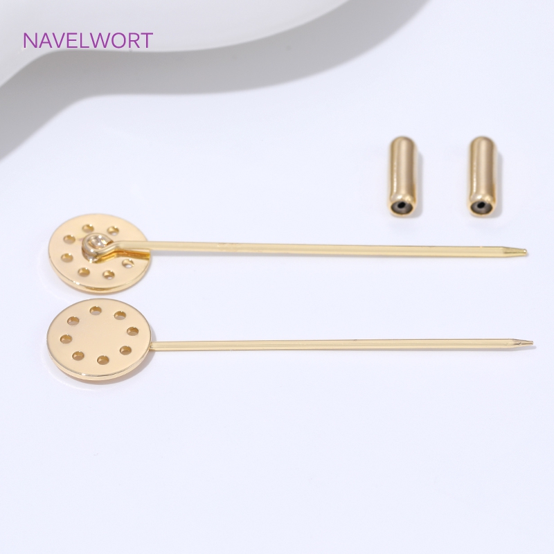 14K Gold Plated Long Brooch Sa - Jewelry Making Tray avaliação e preço