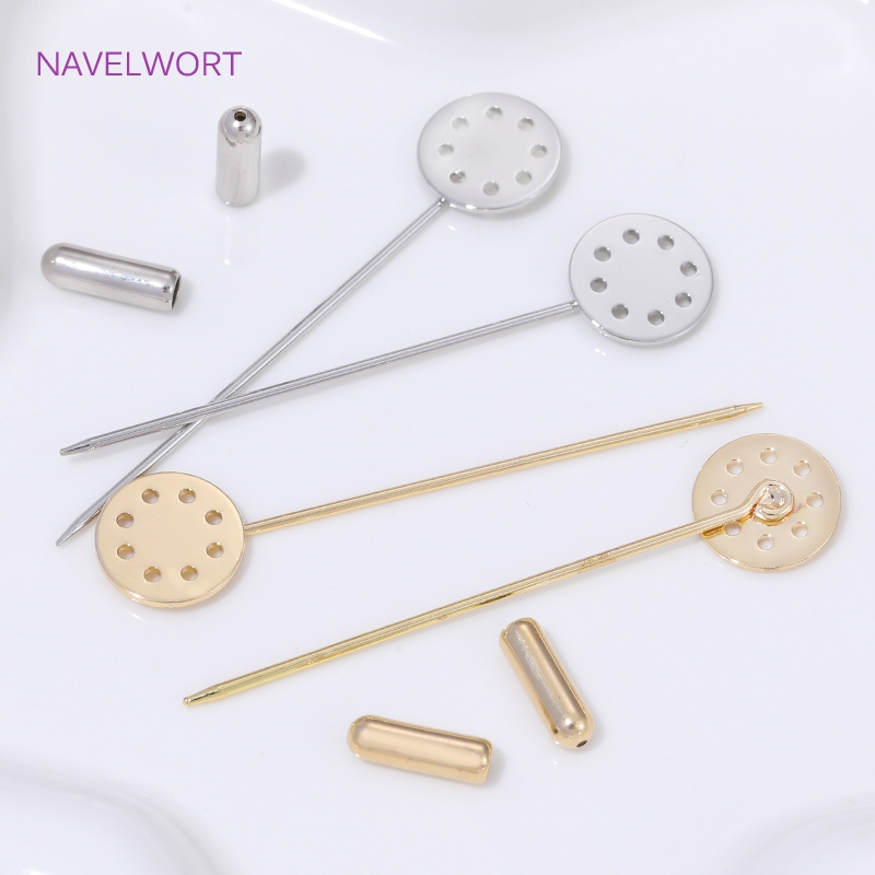 14K Gold Plated Long Brooch Sa - Jewelry Making Tray avaliação e preço