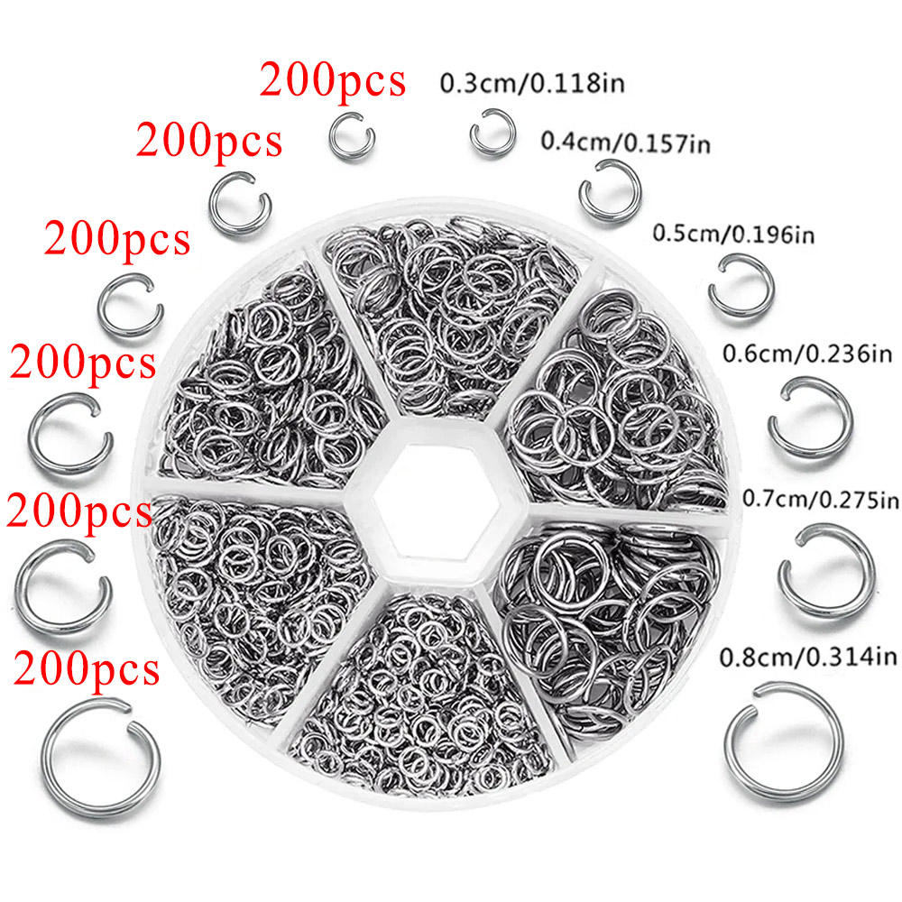 1200pcs Stainless Steel Jump R - Jewelry Making Looper Tool avaliação e preço
