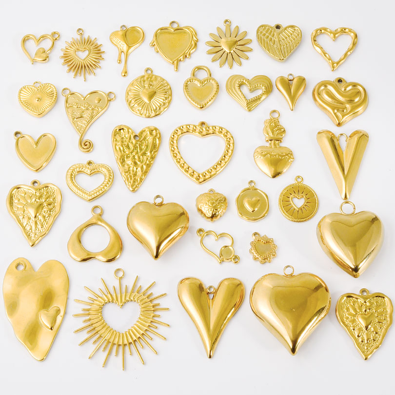 5pcs Golden Stainless Steel Co - Jewelry Making For Couples avaliação e preço