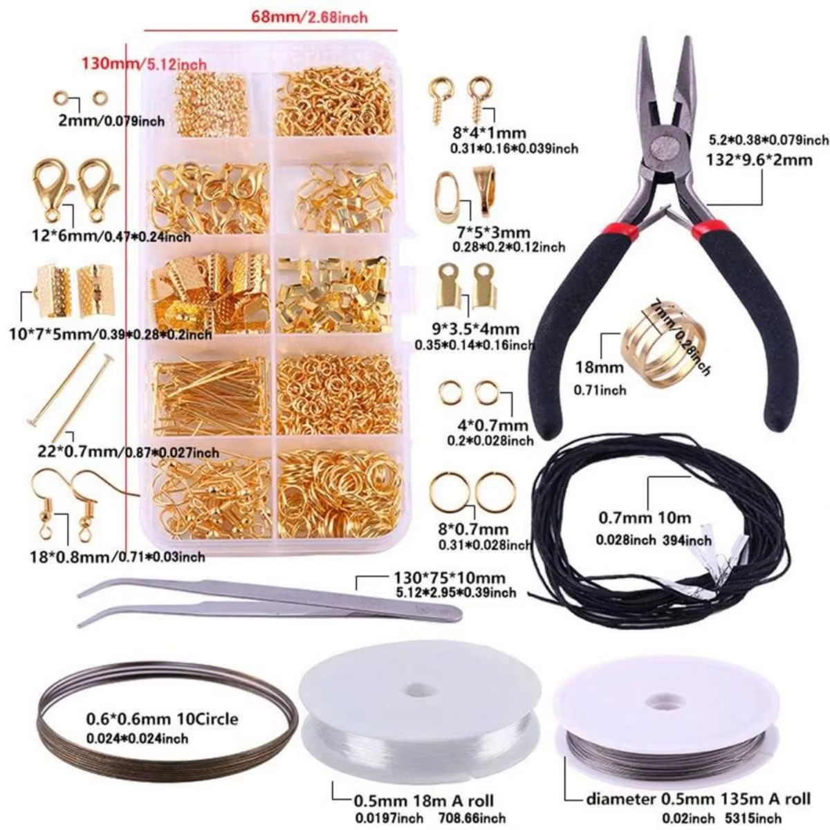 900pcs DIY Jewelry Findings Ki - Jewelry Making Ring Tool avaliação e preço