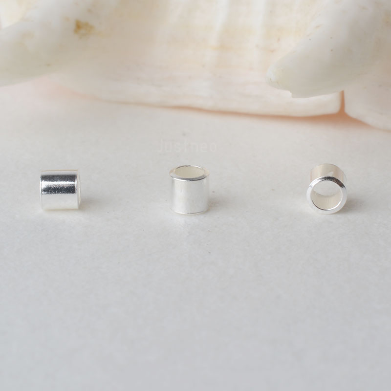 925 Sterling Silver Hypoallerg - Crimp Bead Tube avaliação e preço