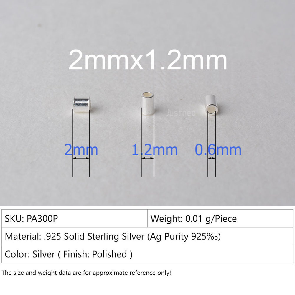 925 Sterling Silver Hypoallerg - Crimp Bead Tube avaliação e preço