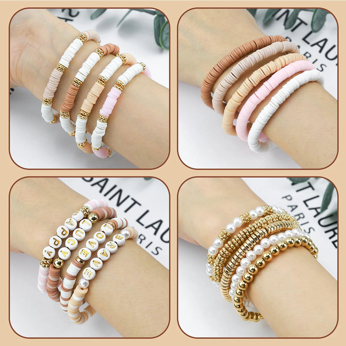 1970pcs light pink clay bead s - Jewelry Making In Clay avaliação e preço