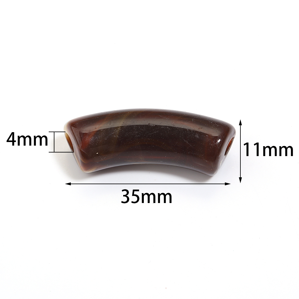 20pcs/lot 35x11mm Acrylic Curv - Crimp Bead Tube avaliação e preço