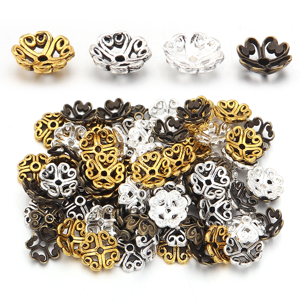100pcs 8mm Alloy Hollow Out Fl - Jewelry Making Tray avaliação e preço