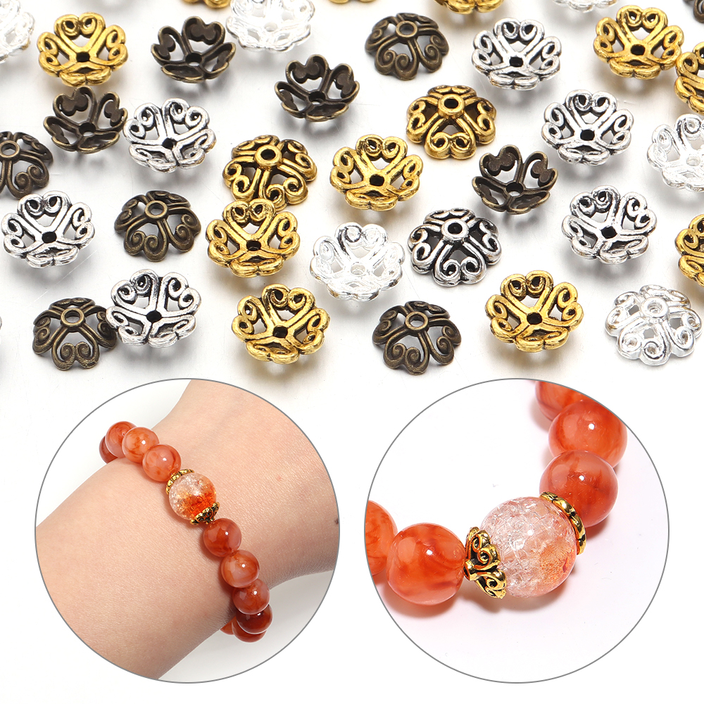 100pcs 8mm Alloy Hollow Out Fl - Jewelry Making Tray avaliação e preço