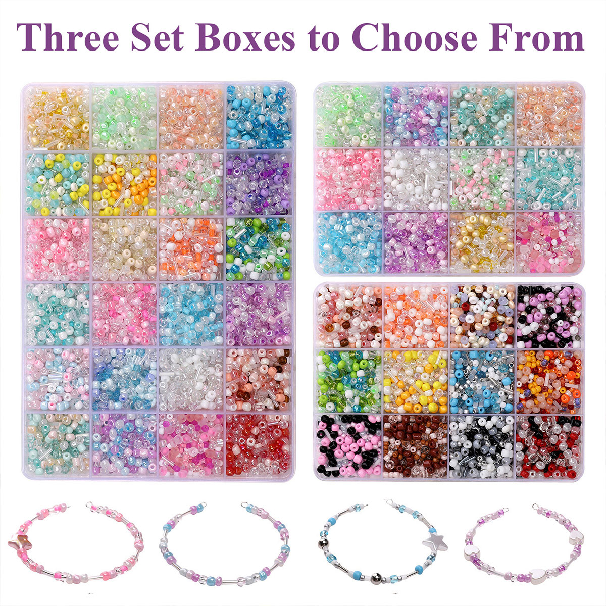 24 Grid Mixed Size Glass Seed  - Crimp Bead Tube avaliação e preço