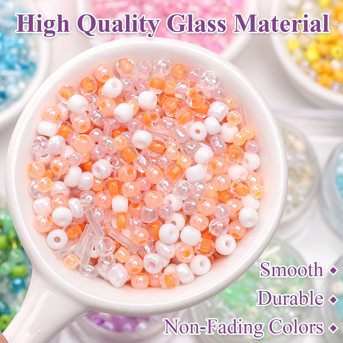 24 Grid Mixed Size Glass Seed  - Crimp Bead Tube avaliação e preço