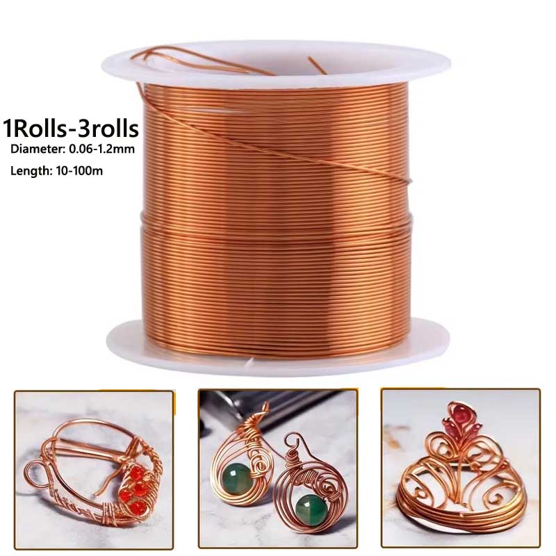 1-3Roll  Soft Copper Wire for  - Jewelry Making Wire avaliação e preço