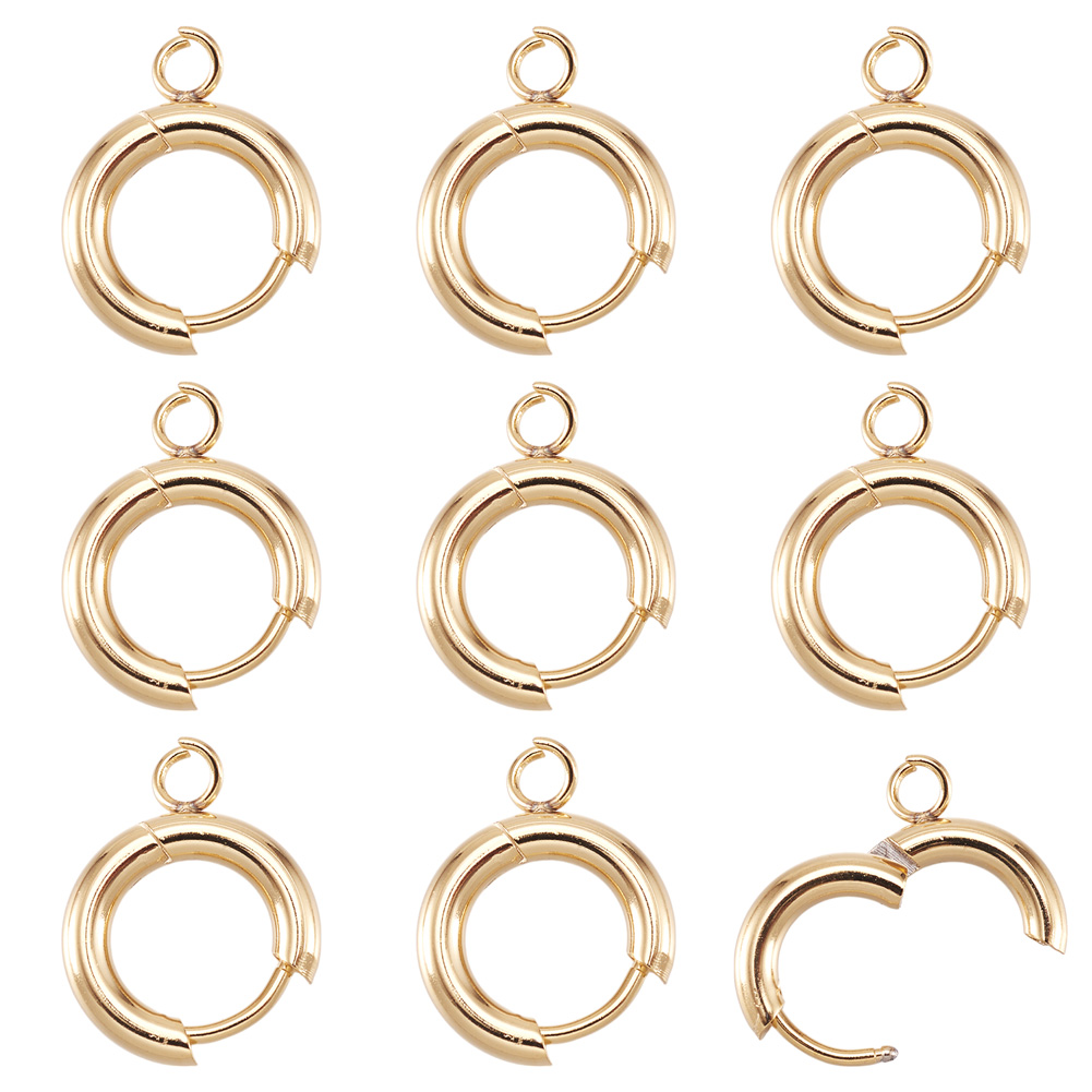 10pcs 201 Stainless Steel Hugg - Jewelry Making Hoops avaliação e preço