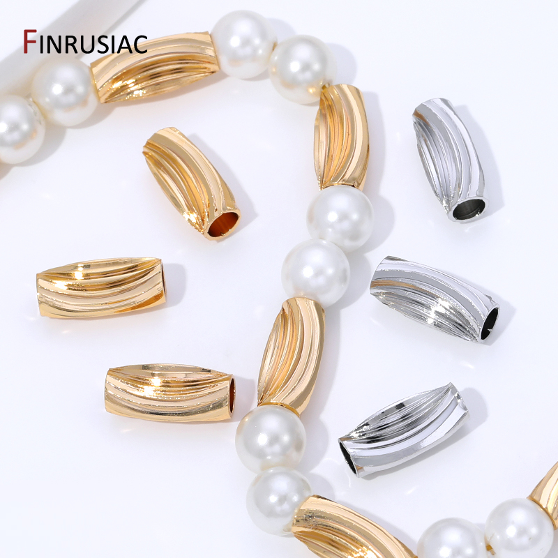 14K Gold Plated Brass Stripe T - Crimp Bead Tube avaliação e preço