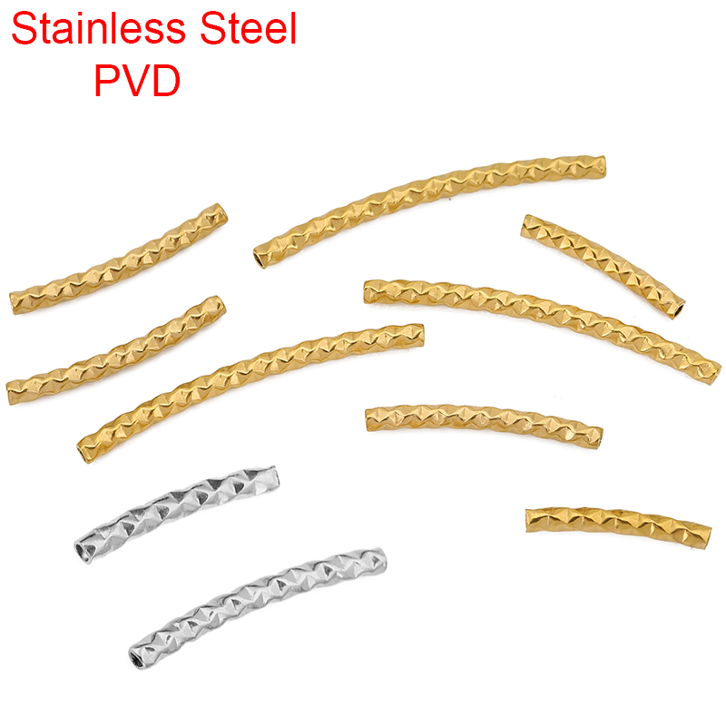 10pcs PVD Stainless Steel Curv - Crimp Bead Tube avaliação e preço