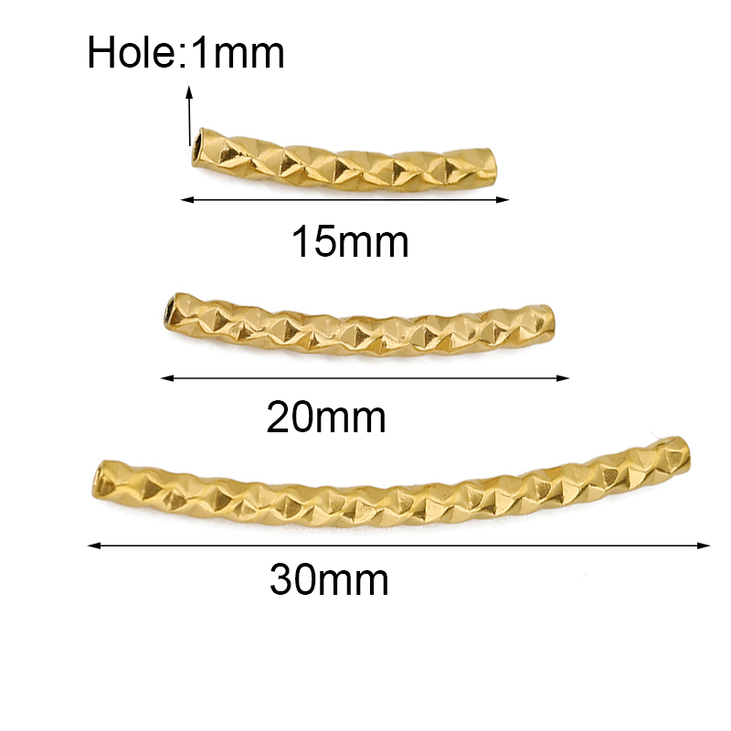 10pcs PVD Stainless Steel Curv - Crimp Bead Tube avaliação e preço