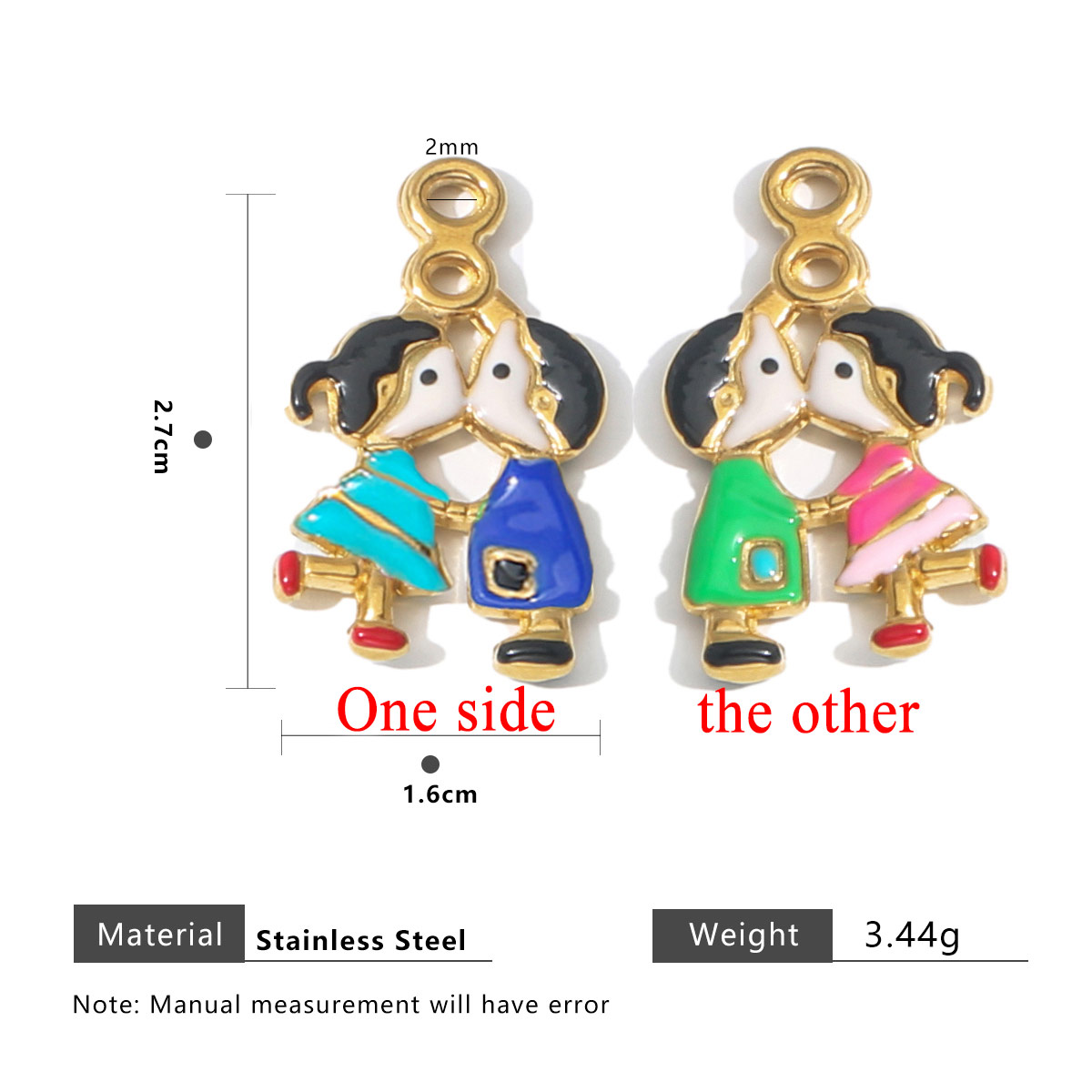2pcs Stainless Steel Charm Cou - Jewelry Making For Couples avaliação e preço