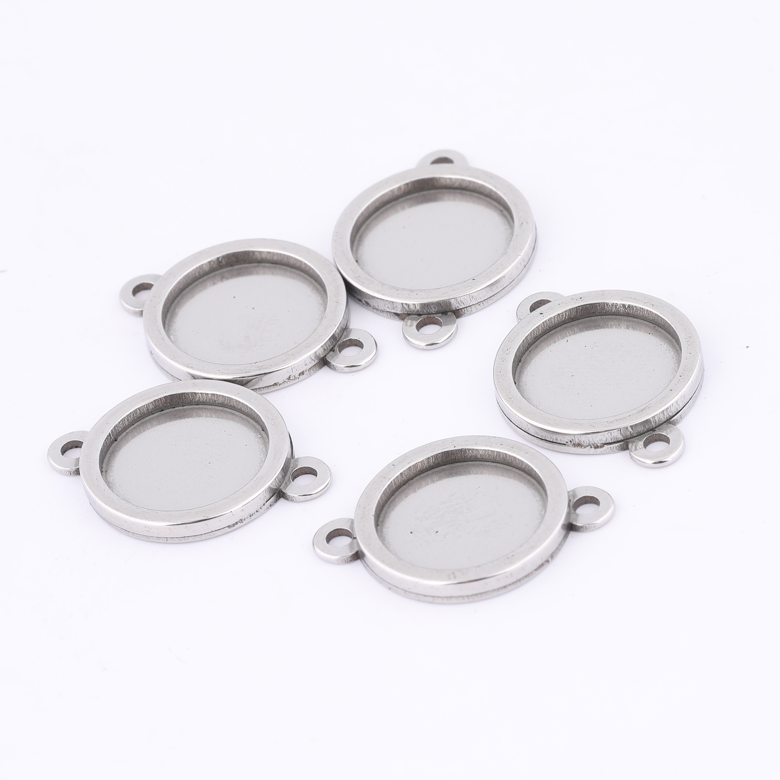 10pcs Stainless Steel 12mm Cab - Jewelry Making Tray avaliação e preço