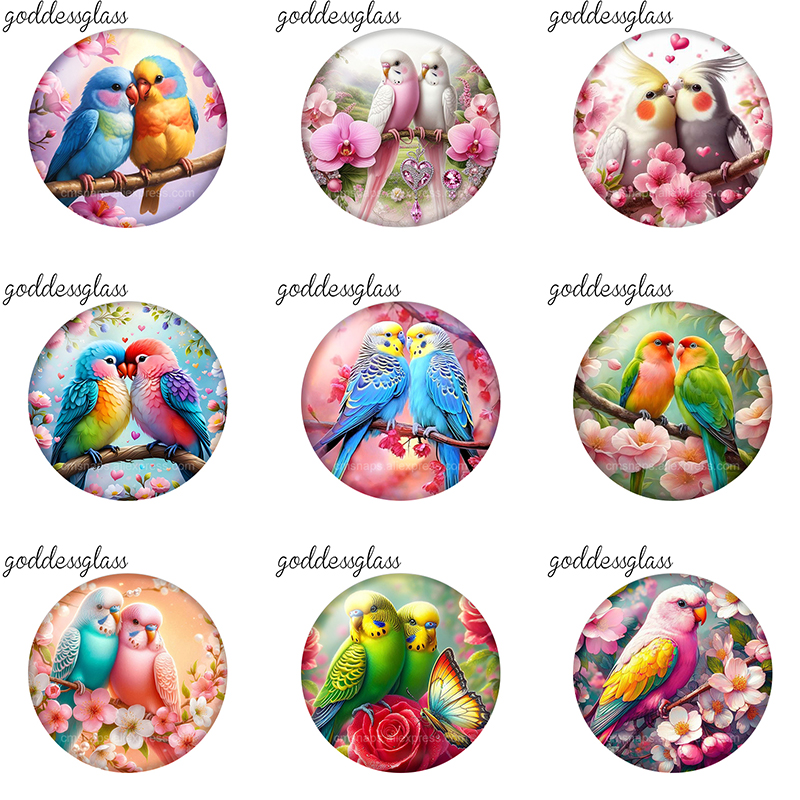 Parrot Couple on Flower Tree L - Jewelry Making For Couples avaliação e preço