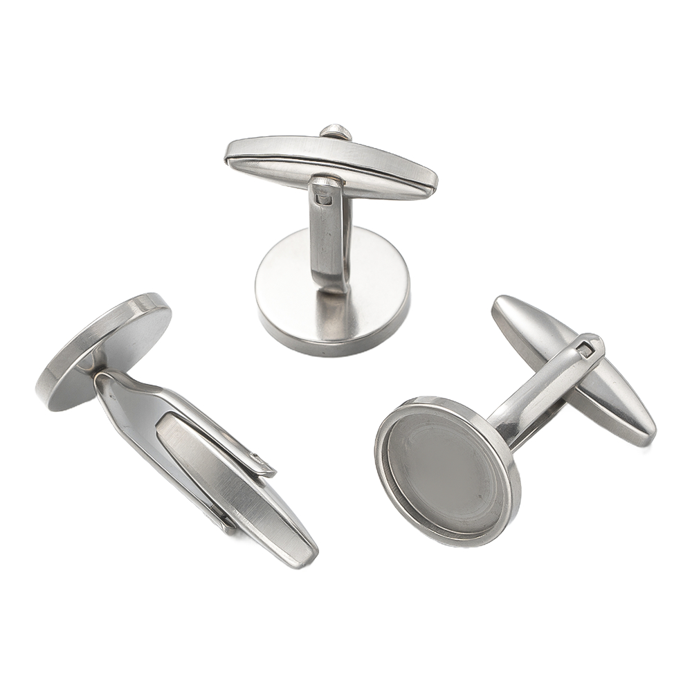 5Pcs Stainless Steel Cufflinks - Jewelry Making Tray avaliação e preço