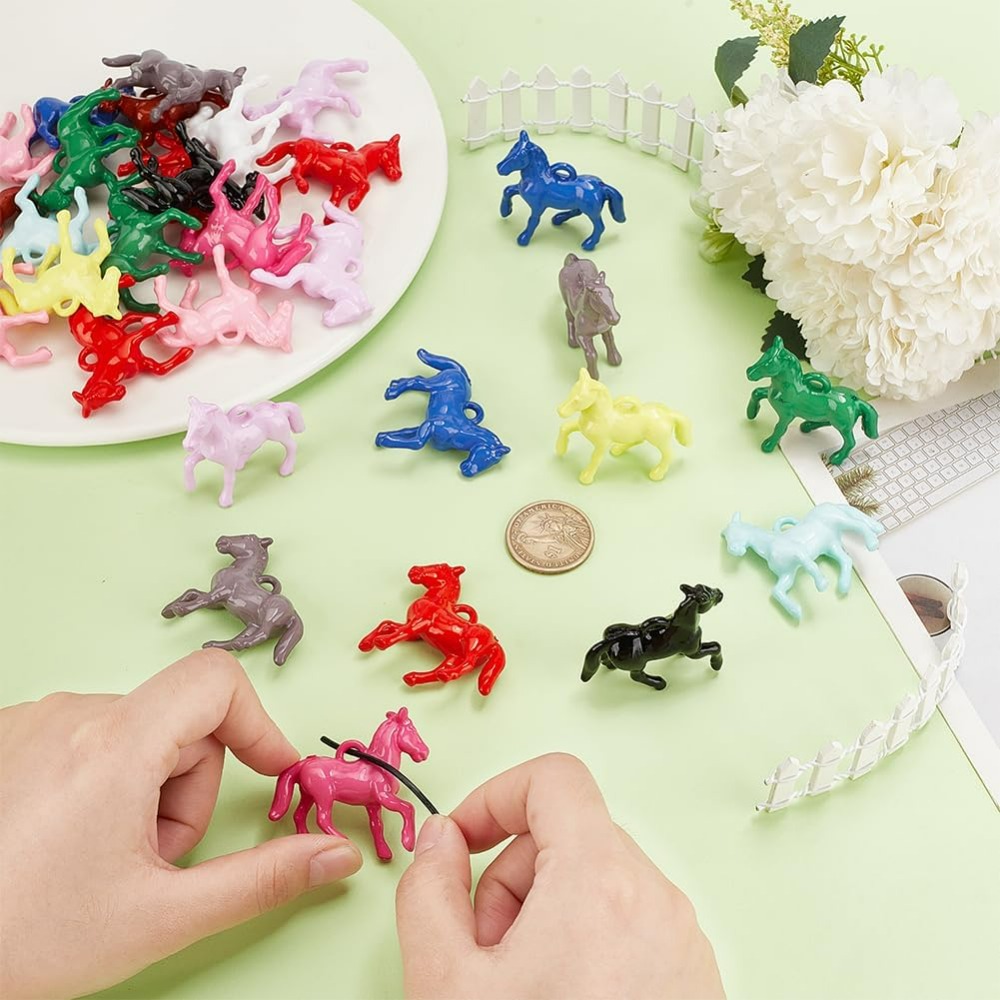 48pcs Opaque Acrylic Pendants  - Jewelry Making Diy Kit avaliação e preço