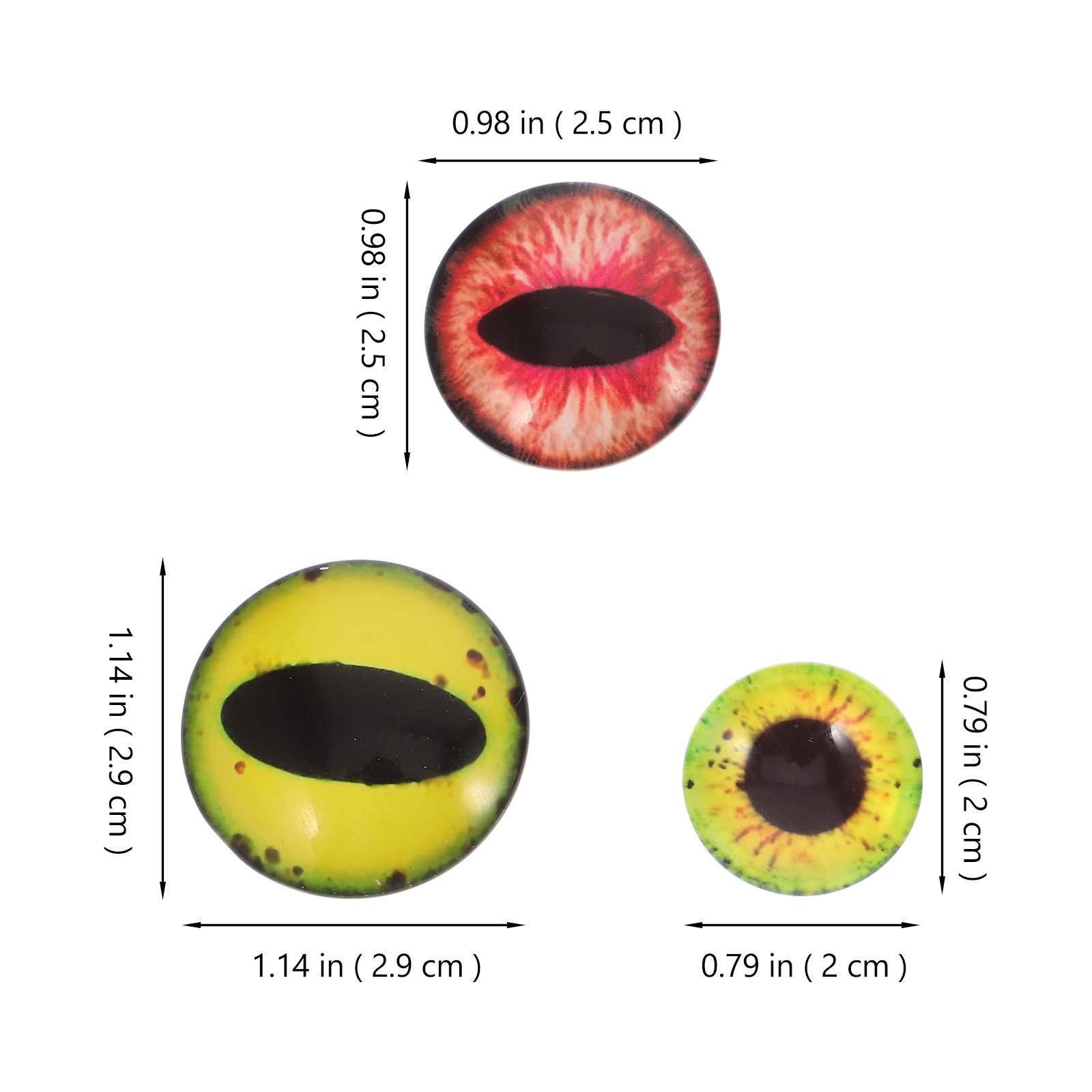 160Pcs Glass Eyes Cabochons Co - Jewelry Making In Clay avaliação e preço