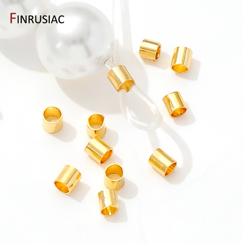 18K Gold Plated Brass Tube Cri - Crimp Bead Tube avaliação e preço