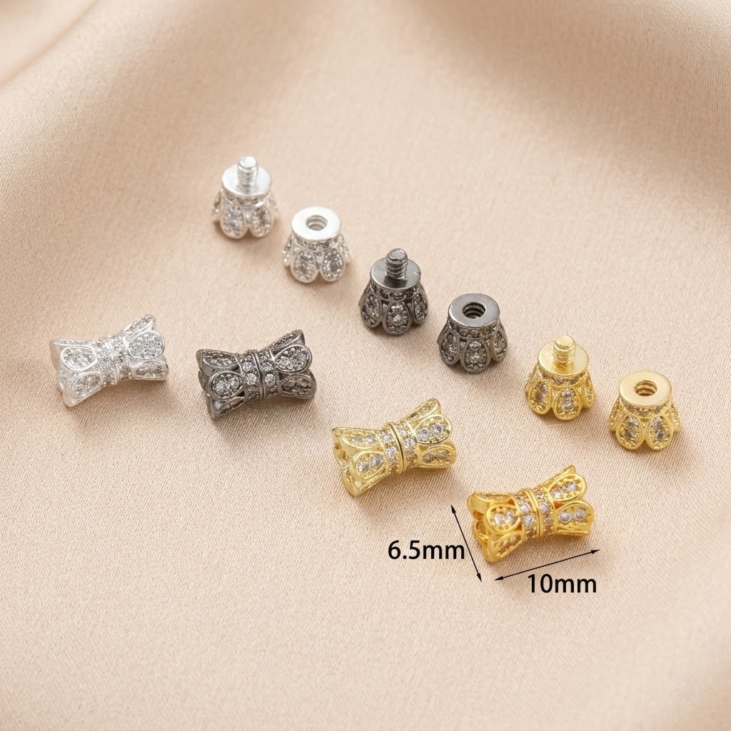 2pcs 18K Gold Plated Cubic Zir - Jewelry Making Gold avaliação e preço