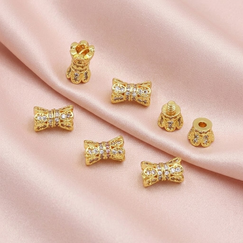 2pcs 18K Gold Plated Cubic Zir - Jewelry Making Gold avaliação e preço