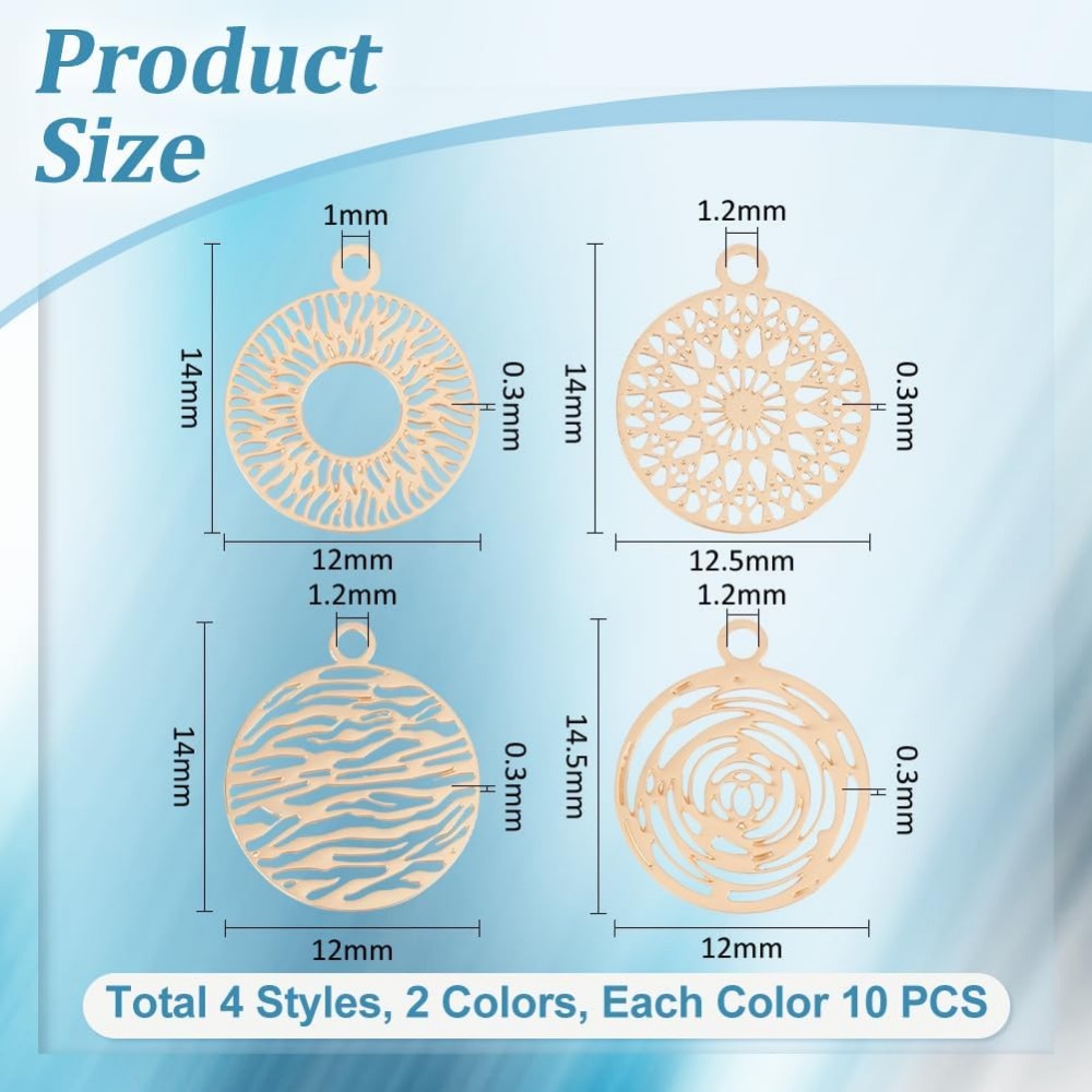 80pcs 2 Colors 4 Styles Flat R - Jewelry Making Diy Kit avaliação e preço