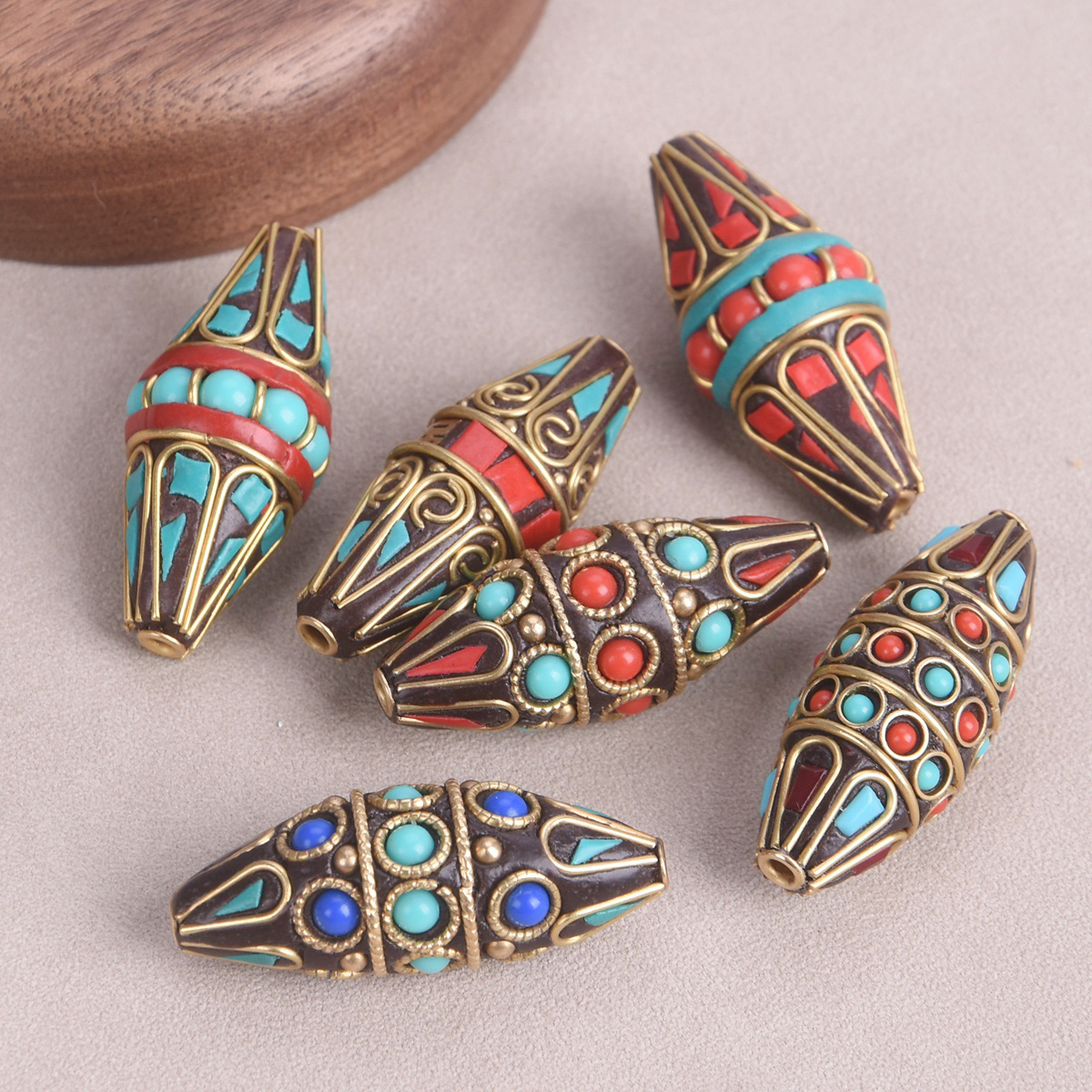 1pcs Bicone Oval Shape 38x15mm - Jewelry Making In Clay avaliação e preço