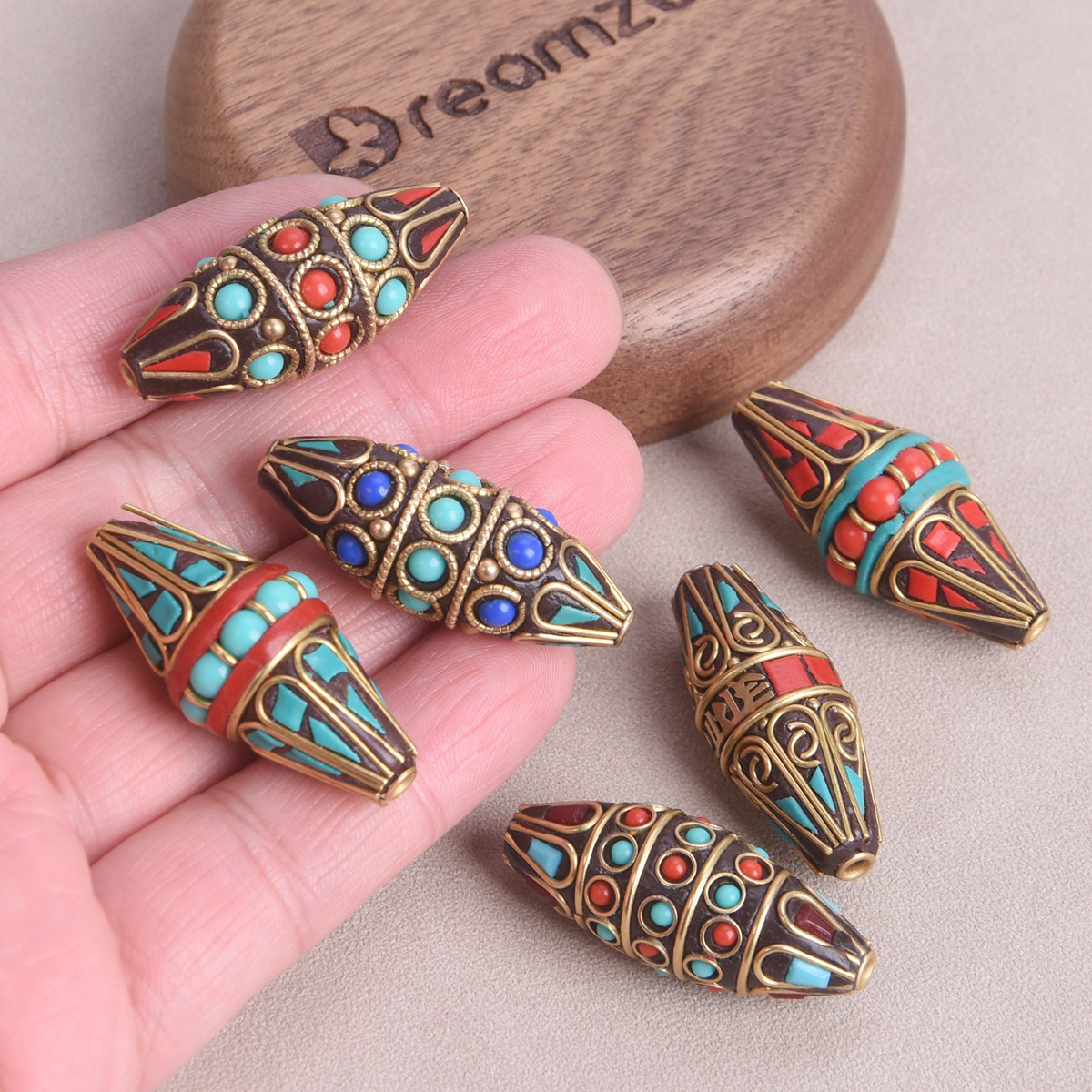1pcs Bicone Oval Shape 38x15mm - Jewelry Making In Clay avaliação e preço