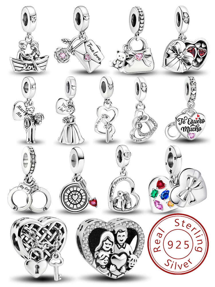 925 Sterling Silver Warm Famil - Jewelry Making For Couples avaliação e preço