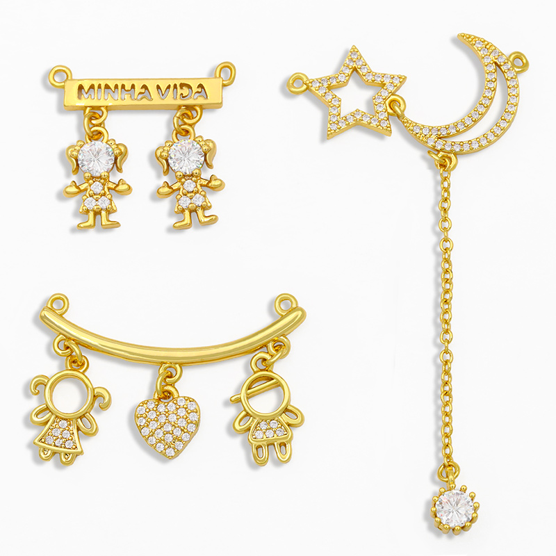 OCESRIO CZ Gold Plated Boy and - Jewelry Making For Couples avaliação e preço