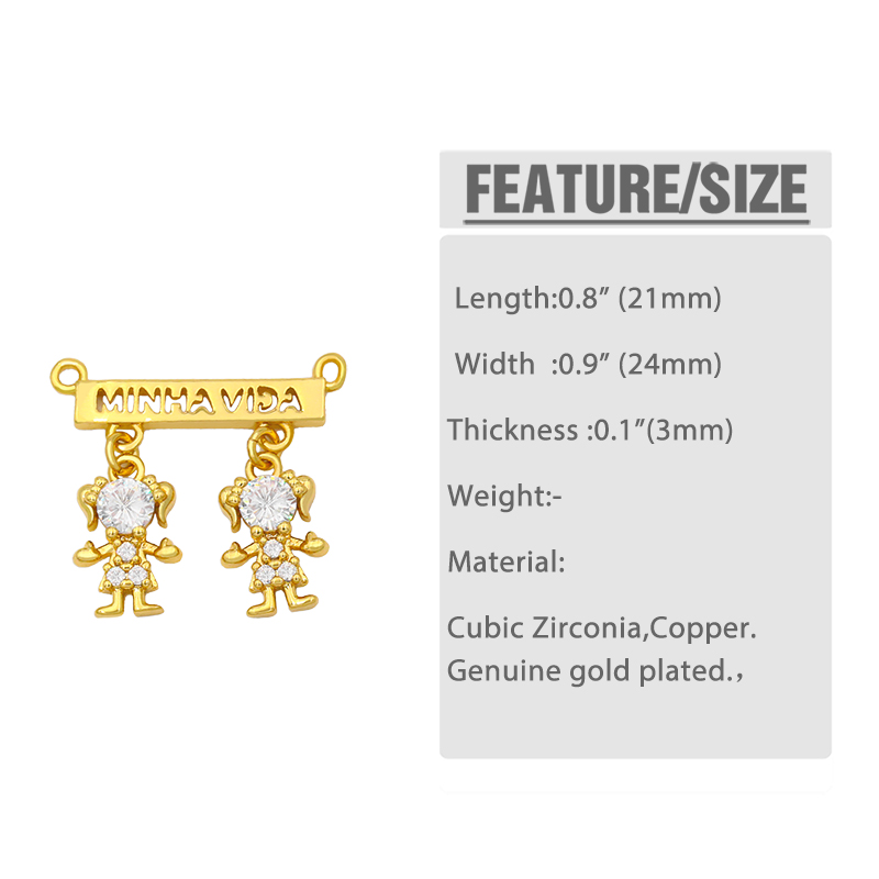 OCESRIO CZ Gold Plated Boy and - Jewelry Making For Couples avaliação e preço