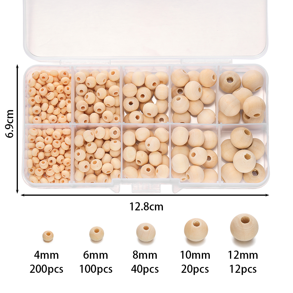 372pcs/Lots 4-12mm Round Ball  - Jewelry Making Diy Kit avaliação e preço
