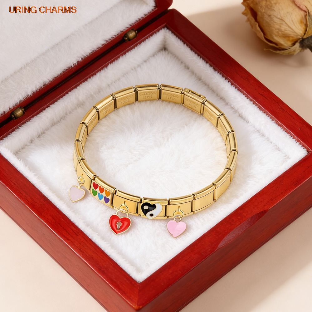 URING Elastic Charm Gold Color - Jewelry Making For Couples avaliação e preço