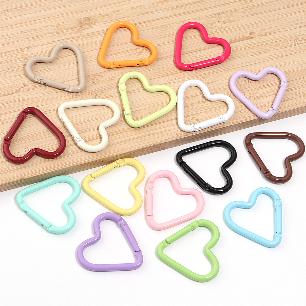 5pcs Colorful Heart-shaped Alu - Jewelry Making Accessories avaliação e preço
